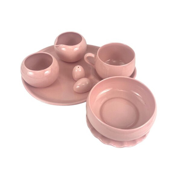 De Anza Porcelain California Pink Breakfas Set With Saucer Creamer Sugar Bowl an - Picture 11 of 15